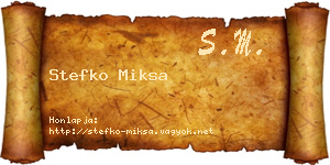 Stefko Miksa névjegykártya